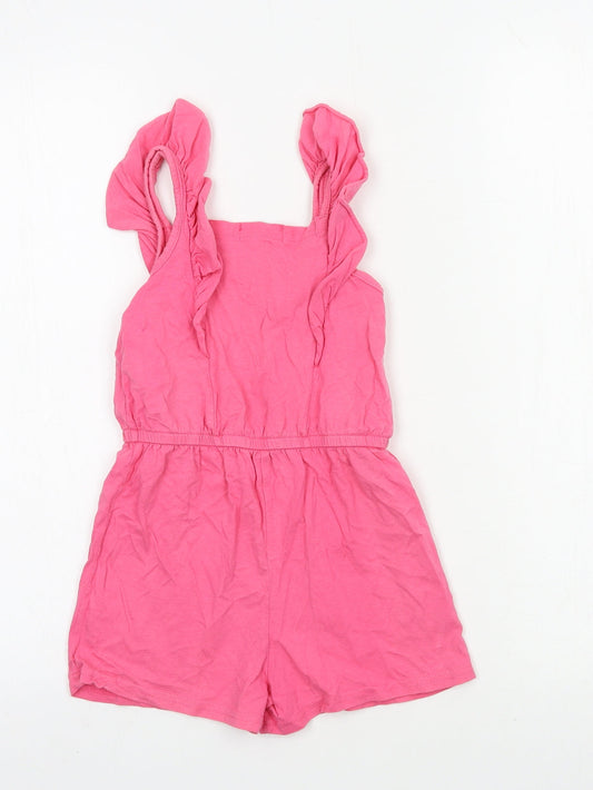Primark Girls Pink Jersey Playsuit One-Piece Size 5-6 Years