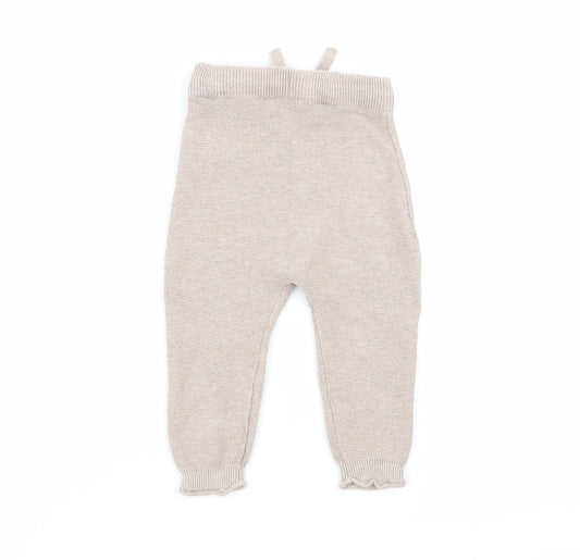 H&M Girls Beige Jogger Trousers Size 9 Months