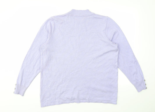 SIEGEL Womens Purple Pullover Jumper Size 20