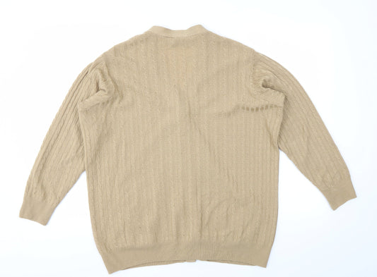M&S Womens Brown Cardigan Jumper Size 14