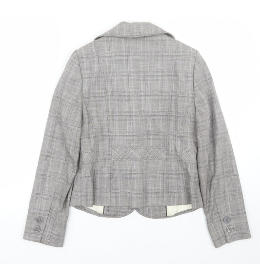 NEXT Womens Grey Plaid Jacket Suit Size 8