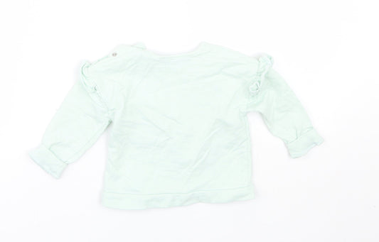 Disney Girls Green Basic T-Shirt Size 3-6 Months - Minnie Mouse