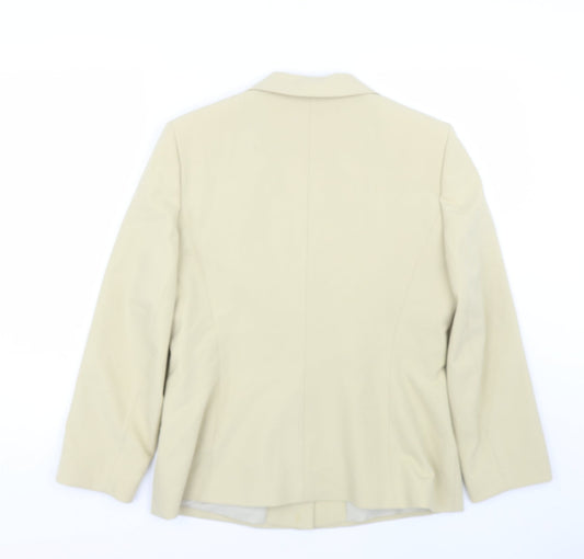 Preworn Womens Beige Jacket Suit Size 14