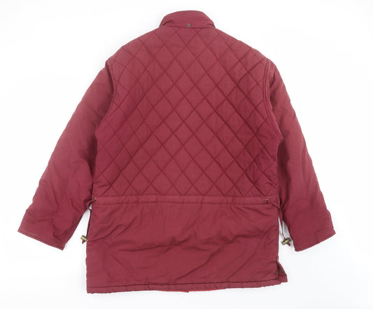 FASHION EXTRA Womens Purple Quilted Jacket Size 14 - burgundy