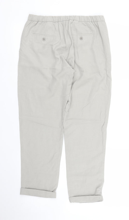 Stile Benetton Womens Grey Capri Trousers Size 8 L26 in