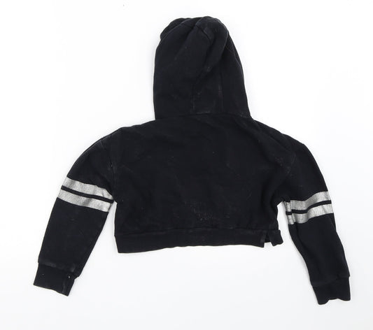 Miss Evie Girls Black Pullover Hoodie Size 6-7 Years