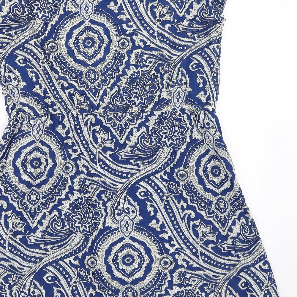 Rubee B Womens Blue Geometric Fit & Flare Size 8