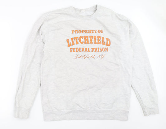All We Do is Mens Grey Pullover Sweatshirt Size L