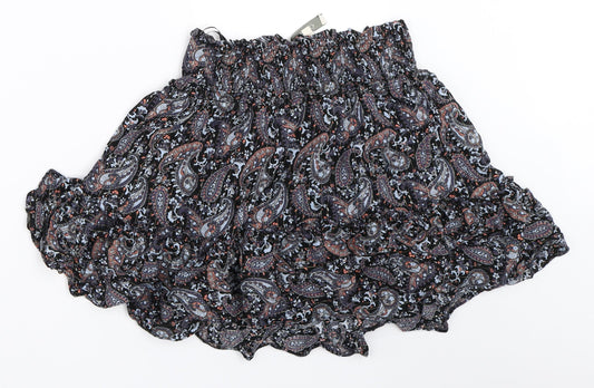 Oasis Womens Blue Paisley Flare Skirt Size 8