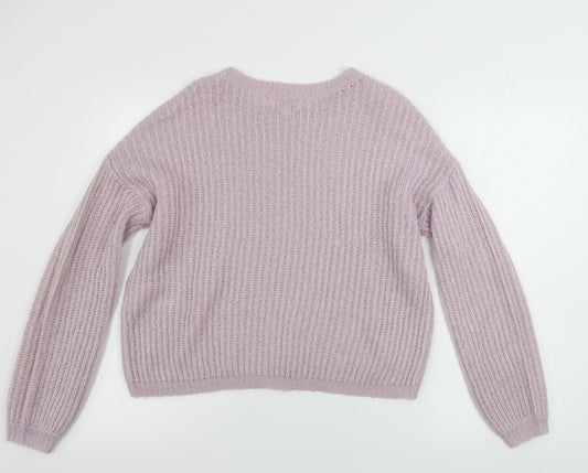 Jaqueline de Yong Womens Pink Pullover Jumper Size S