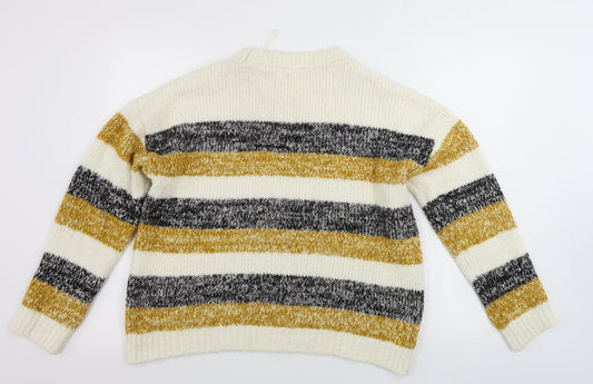 Matalan Womens Beige Striped Pullover Jumper Size L