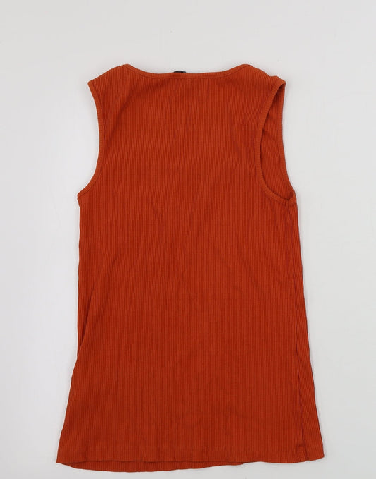 Peacocks Womens Orange Basic Tank Size 12