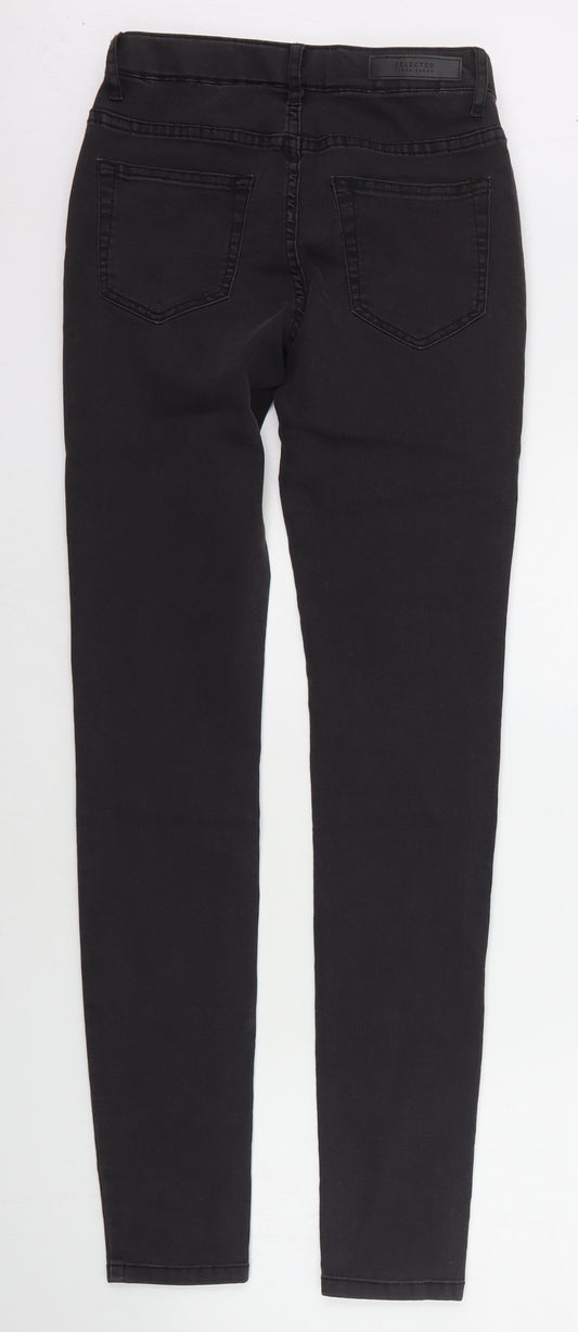 Selected Womens Black Paisley Skinny Jeans Size 10 L30 in