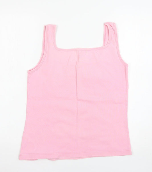 jeans &co Womens Pink Basic Tank Size 16