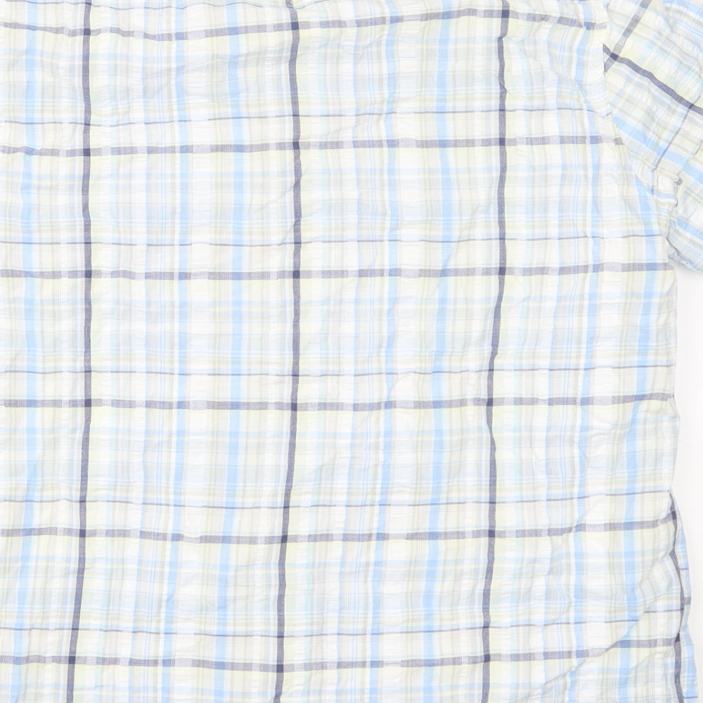BHS Mens Blue Check Button-Up Size M