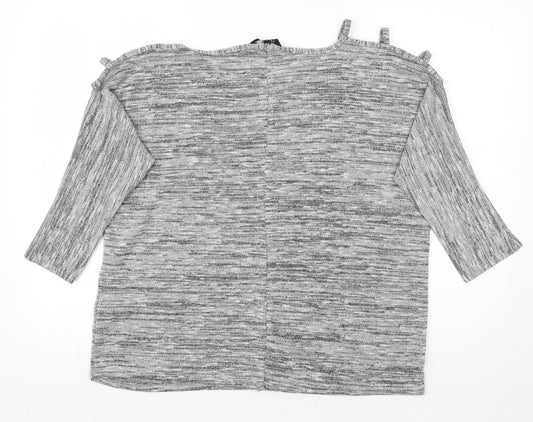Peacocks Womens Grey Basic T-Shirt Size 14