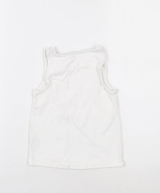 George Girls White Basic Tank Size 5-6 Years