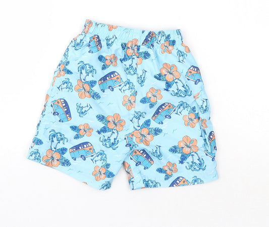 Matalan Boys Blue Floral Cropped Trousers Size 18-24 Months