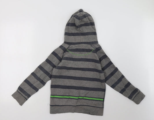 Debenhams Boys Grey Striped Pullover Hoodie Size 9-10 Years