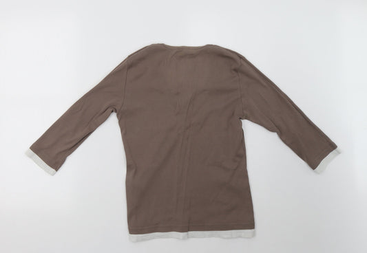 editions Womens Brown Pullover Sweatshirt Size 10