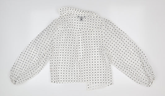 New Look Womens White Floral Basic Button-Up Size 8