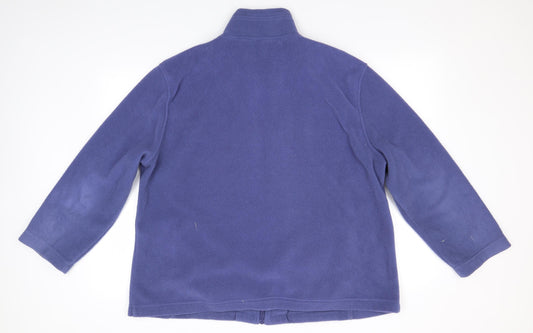 Easy Essential Womens Blue Floral Full Zip Jumper Size L