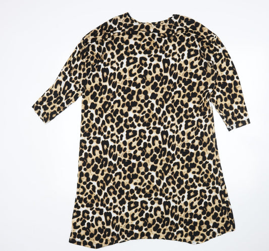 Studio Womens Multicoloured Animal Print T-Shirt Dress Size 12