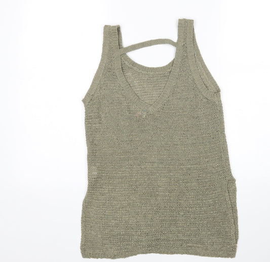 Lottie Womens Green Vest Jumper Size 8