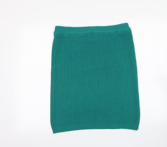 Classic Woman Womens Green A-Line Skirt Size 14