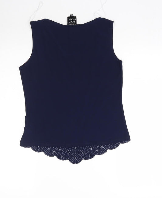 Coco Bianco Womens Blue Basic Blouse Size S