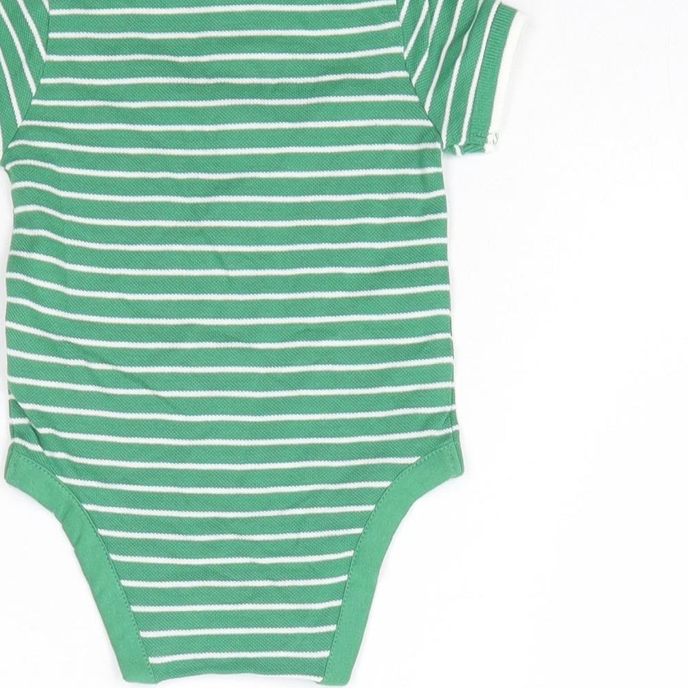 BY Very Baby Green Striped Basic Polo Size 0-3 Months