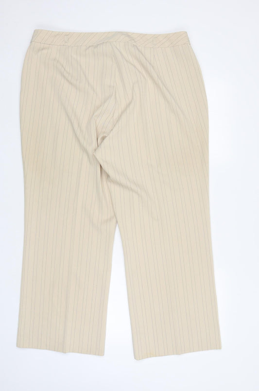 Berkertex Womens Ivory Striped Trousers Size 20 L27 in
