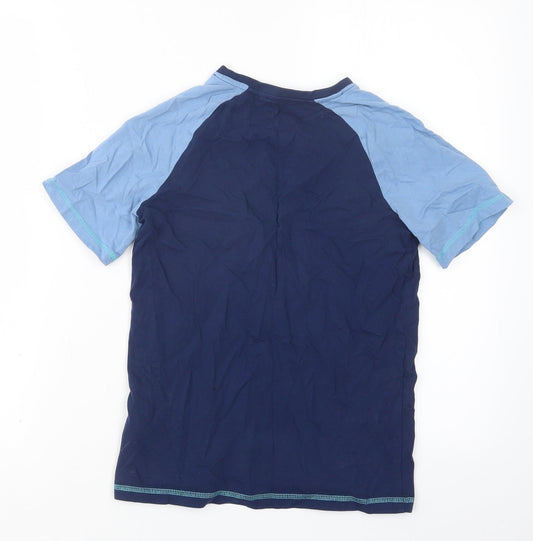 Marks and Spencer Boys Blue Geometric Pyjama Top Size 10-11 Years