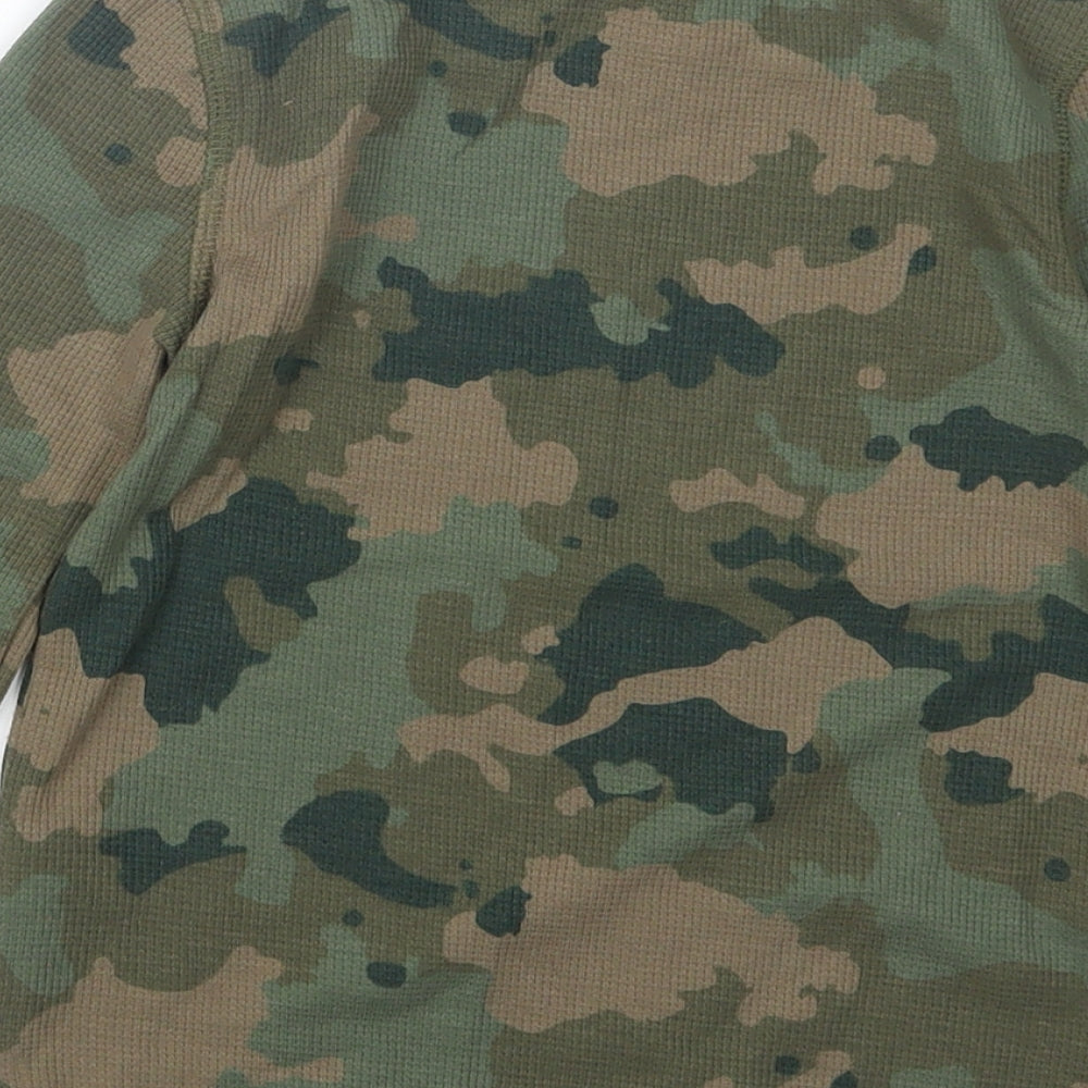 M&Co Boys Green Camouflage Pullover Jumper Size 5-6 Years