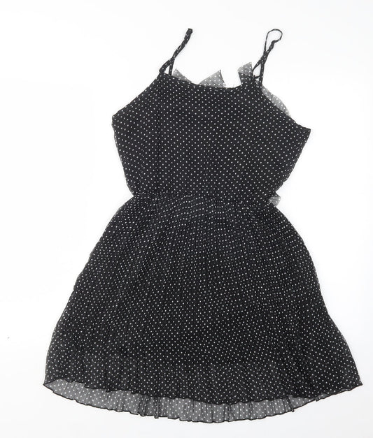Uttam London Womens Black Polka Dot Mini Size S