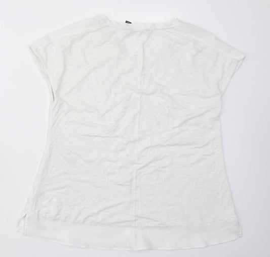 Halston Womens White Basic T-Shirt Size XS