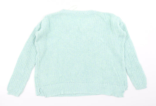 Krisp Womens Green Knit Pullover Jumper Size 10