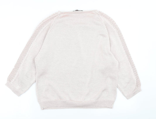M&S Womens Pink Knit Pullover Jumper Size 12