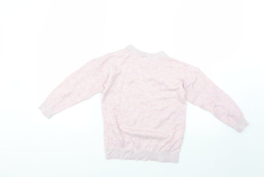 TU Girls Purple Geometric Pullover Jumper Size 8 Years