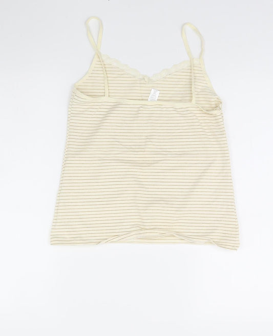 Preworn Womens Ivory Striped Basic Tank Size 14