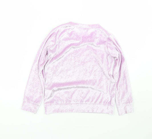 Style it up Girls Purple Velour Basic T-Shirt Size 7-8 Years