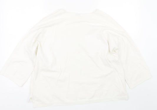 M&V Womens White Basic T-Shirt Size S