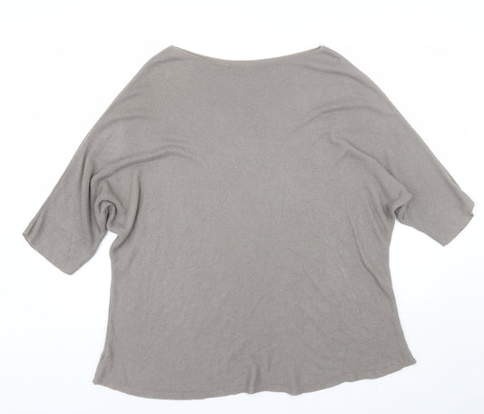 Preworn Womens Grey Basic T-Shirt Size L