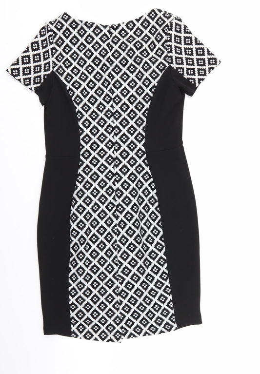 Peacocks Womens Multicoloured Geometric Fit & Flare Size 12