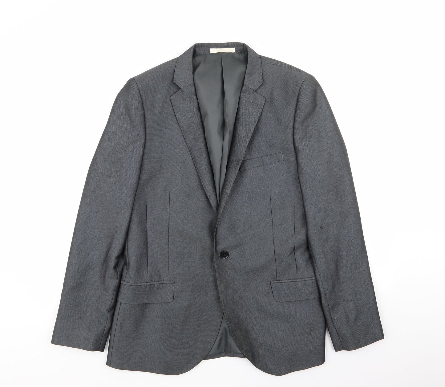 Moss London Mens Grey Jacket Blazer Size 40