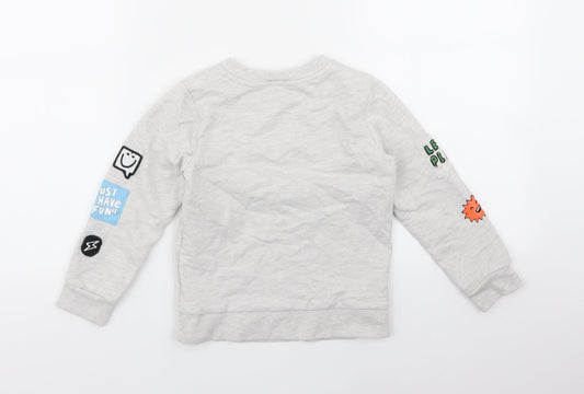 F&F Boys Grey Pullover Hoodie Size 5-6 Years