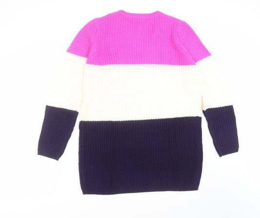 Studio Womens Multicoloured Knit Pullover Jumper Size 12 - Colour Block