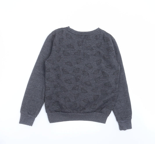 Primark Boys Grey Pullover Sweatshirt Size 9-10 Years - Diamond Pattern