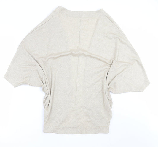 River Island Womens Gold Cardigan Jumper Size 10