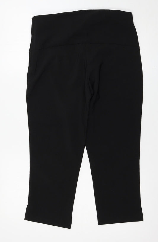 b younq Womens Black Cropped Trousers Size 14 L22.5 in